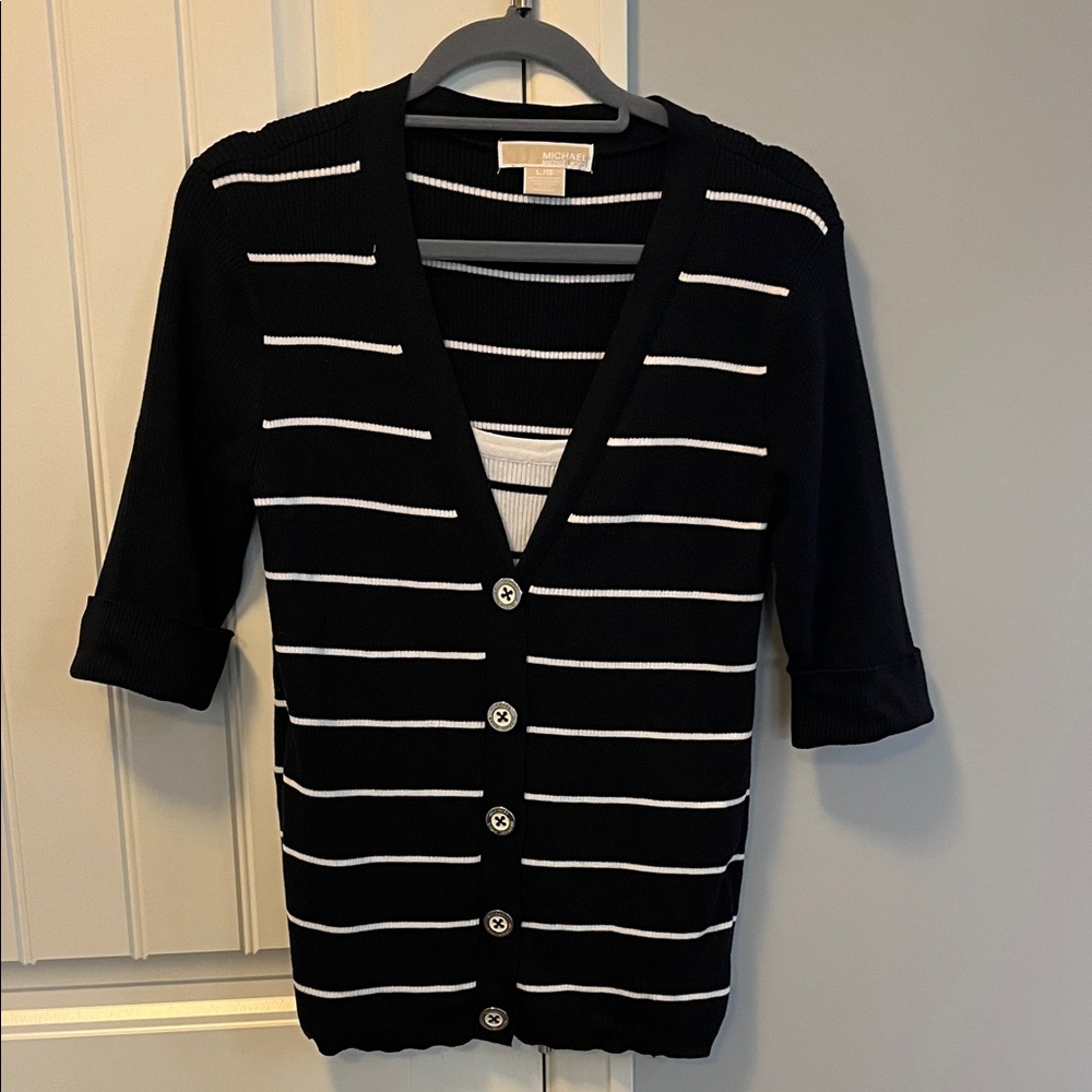 Michael Kors Black and White Shirt L